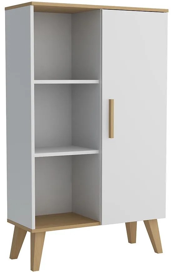 Vitrína L Dita biela/dub sonoma