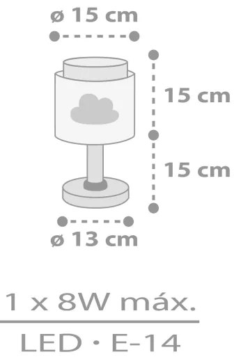 Dalber 76011E - Detská lampička BABY DREAMS 1xE14/8W/230V šedá