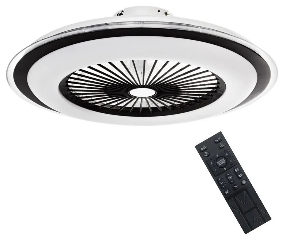 Brilagi - LED Stmievateľné svietidlo s ventilátorom RONDA LED/48W/230V čierna + DO