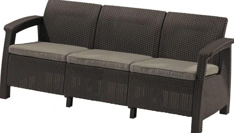 Allibert CORFU LOVE SEAT MAX 2930 Záhradná pohovka - hnedá