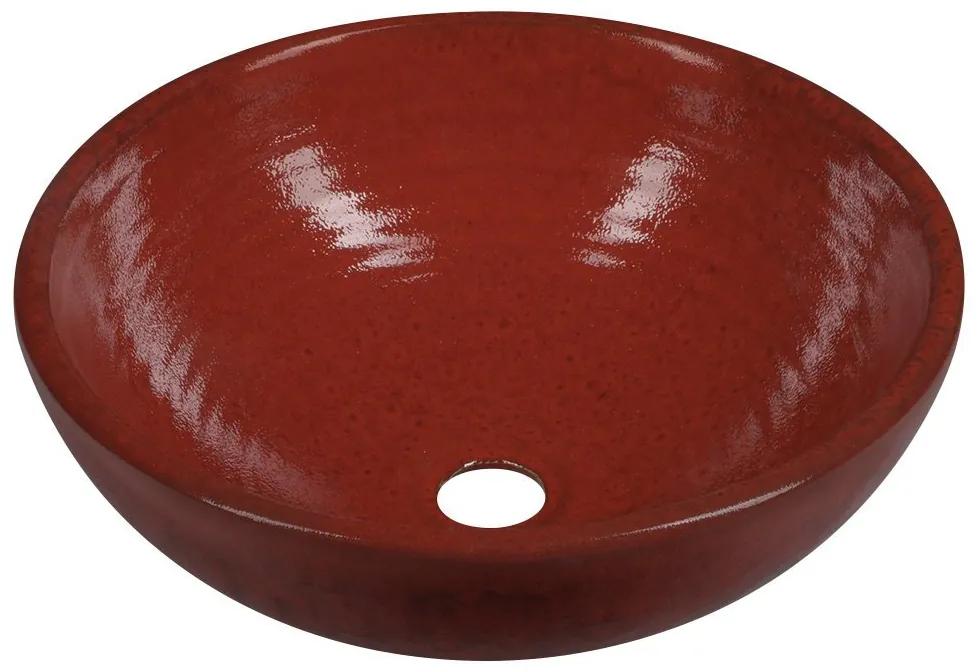 Sapho, ATTILA keramické umývadlo, priemer 42,5cm, keramické, farba paradajková, DK003