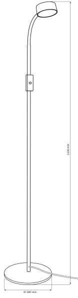 LED Stmievateľná stojacia lampa BRUNO LED/3W/230V 3000/4000/6500K čierna