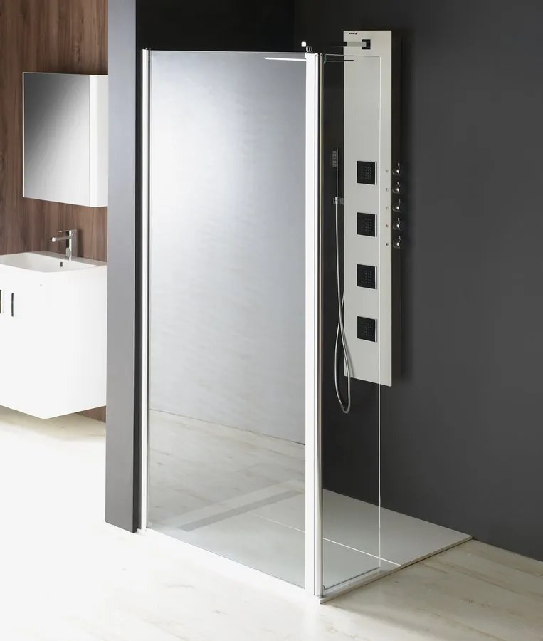 Polysan Polysan, MODULAR SHOWER BLACK stena na inštaláciu na múr, jednodielna, 800 mm, MS1-80B