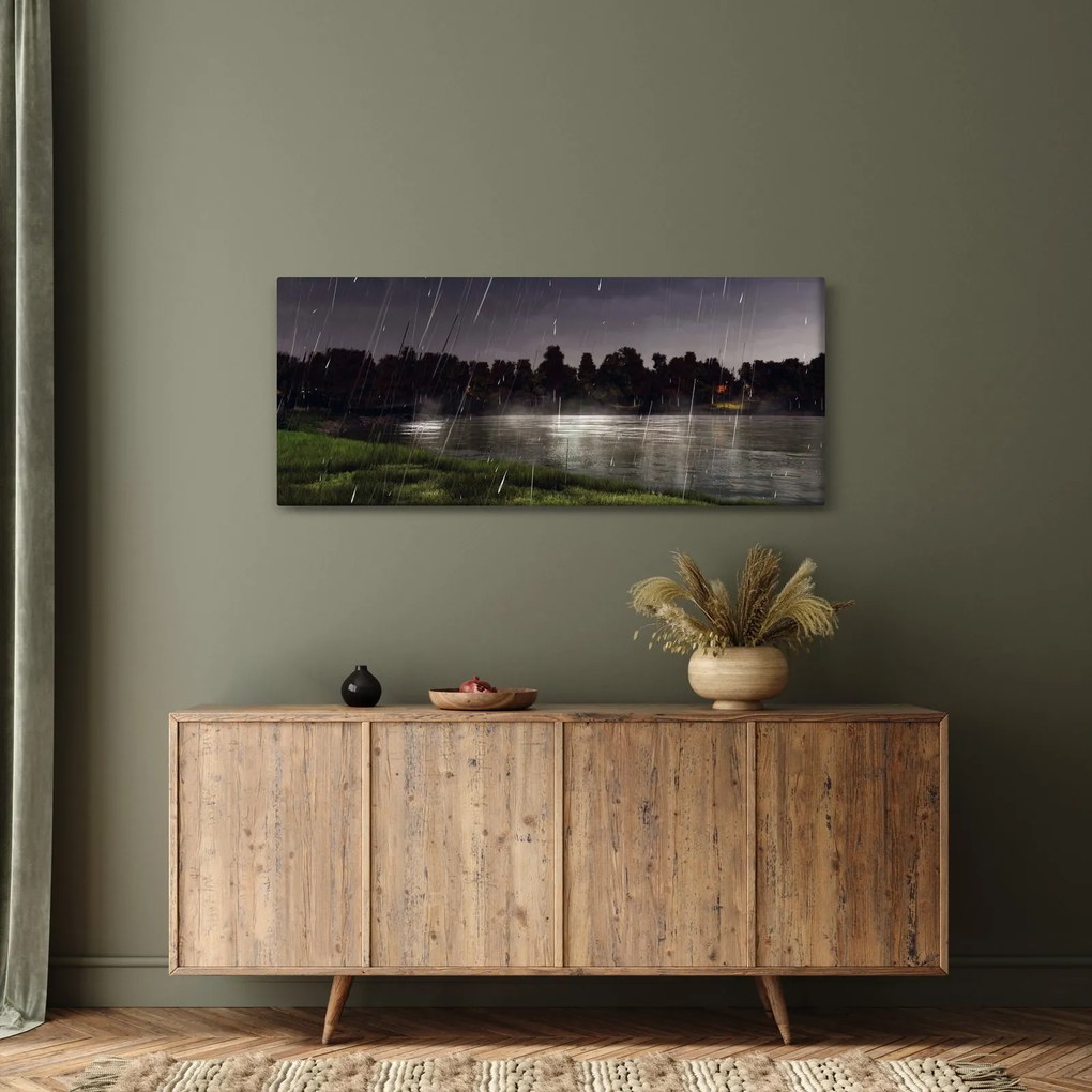 Obraz - Daždivý večer (120x50 cm)