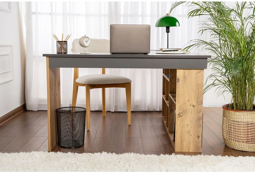 Pracovný stôl v dekore borovice 120x130 cm Vesper – Kalune Design