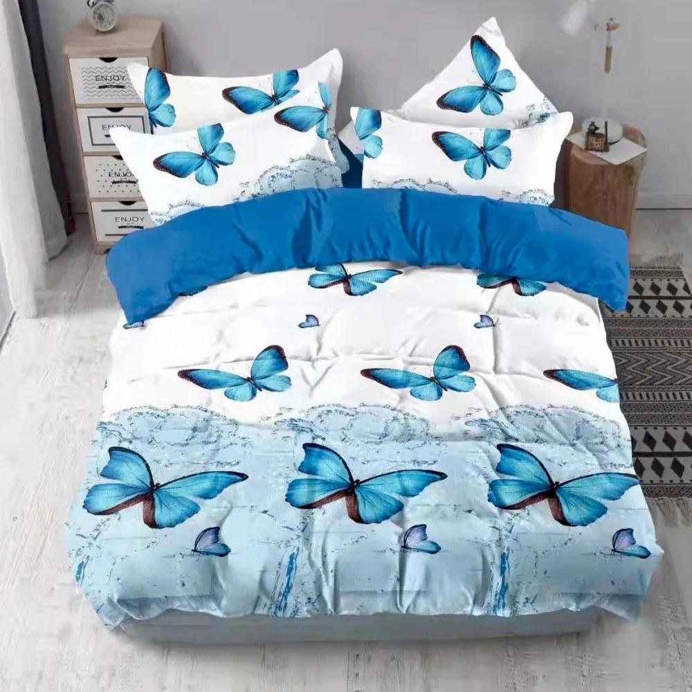 Obliečky ZORA BUTTERFLY BLUE 3-dielna sada 140x200cm