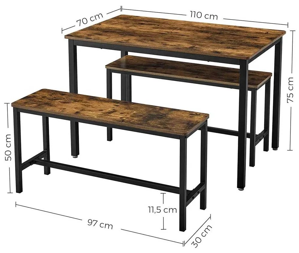 Jedálenský set Asuka 110 × 70 × 75 cm
