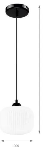 Luster na lanku HARMA 1xE27/15W/230V pr. 20 cm biela/čierna