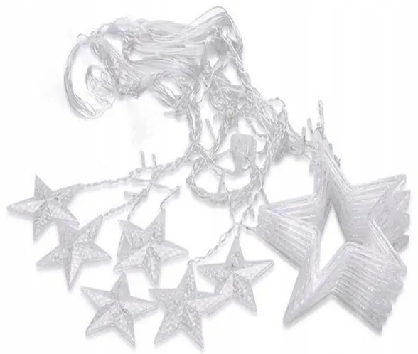 Vianočný svetelný záves 120 LED hviezdy studená biela VK26212