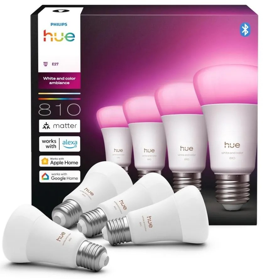 Sada 4x stmievateľných LED žiaroviek Philips Hue WACA E27/6W/230V 1000-20000K