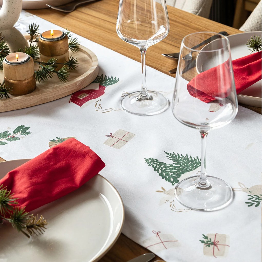 Goldea vianočný behúň na stôl z pevnej bavlny - tradičné vianoce 35x140 cm