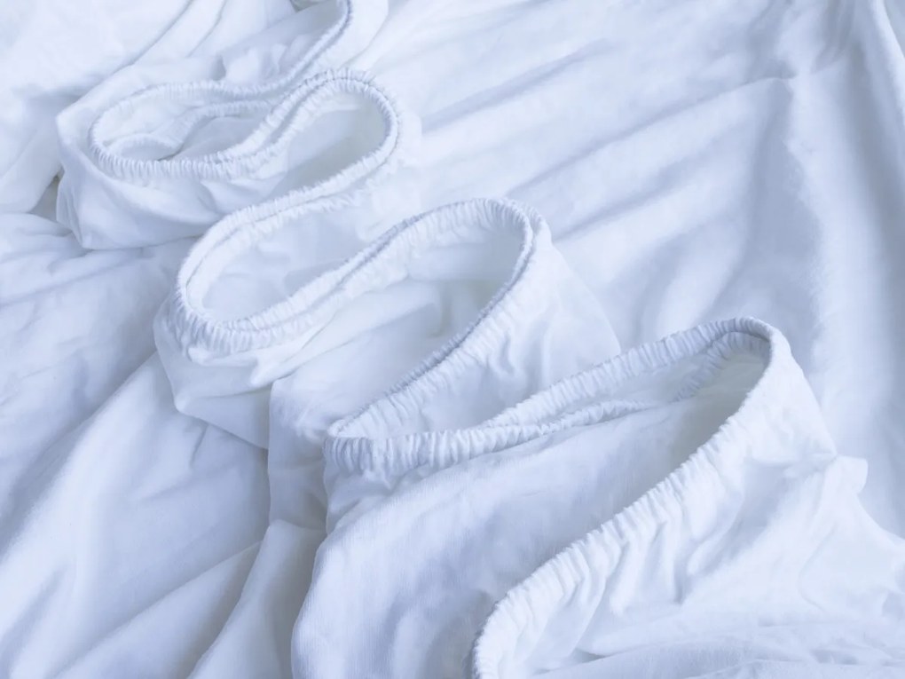 XPOSE® Jersey plachta Exclusive na vysoký matrac - biela 200x220 cm