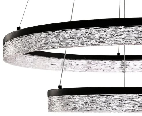 LED luster na lane FROZI LED/38W/230V pr. 60 cm čierny