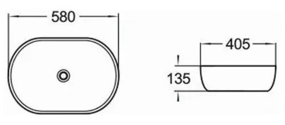 Mexen Agota, keramické umývadlo na dosku 58x40 cm, modrá-hnedá, 22025866