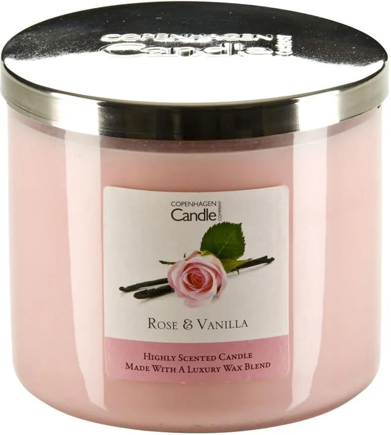 Aromatická sviečka s vôňou ruže a vanilky Copenhagen Candles, doba horenia 50 hodín
