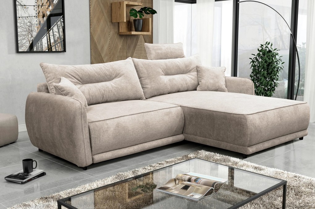 XXXLutz ROHOVÁ SEDAČKA, textil, béžová MID.YOU - Sedačky - 001574006802
