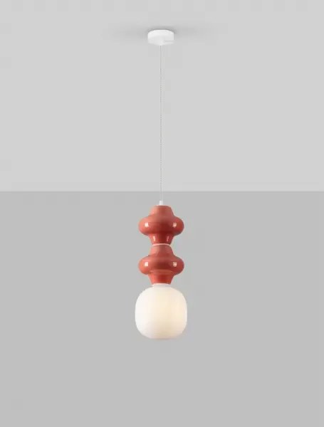 Červeno-biely moderný luster Clio 2