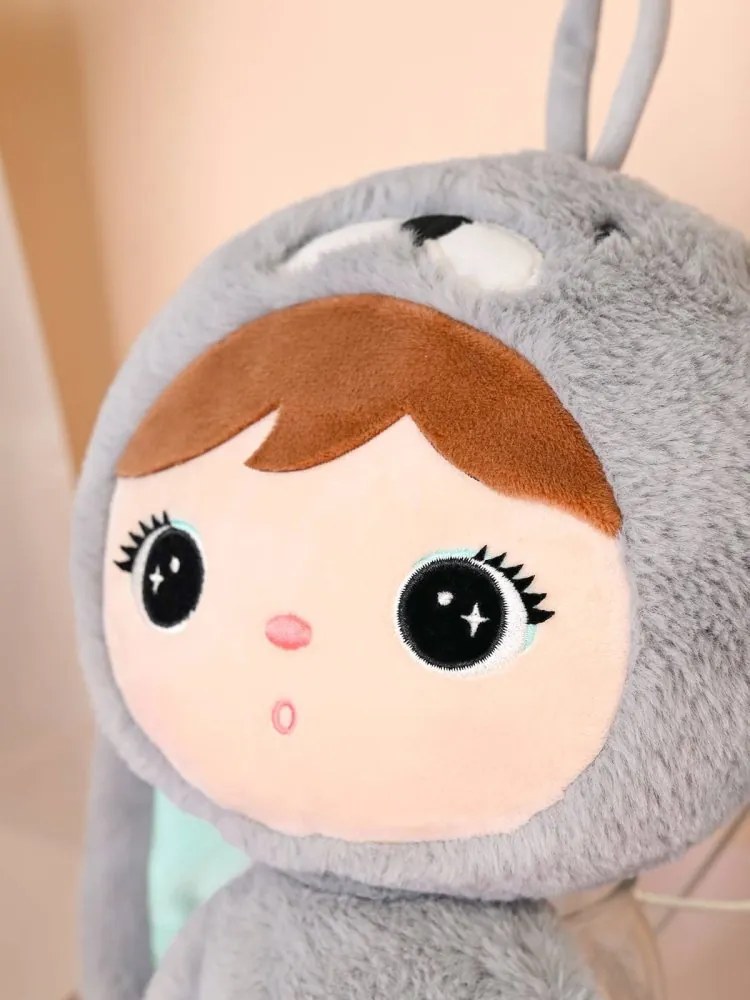 Mojkáčik - Bábika králik šedo-mätová XL 70 cm