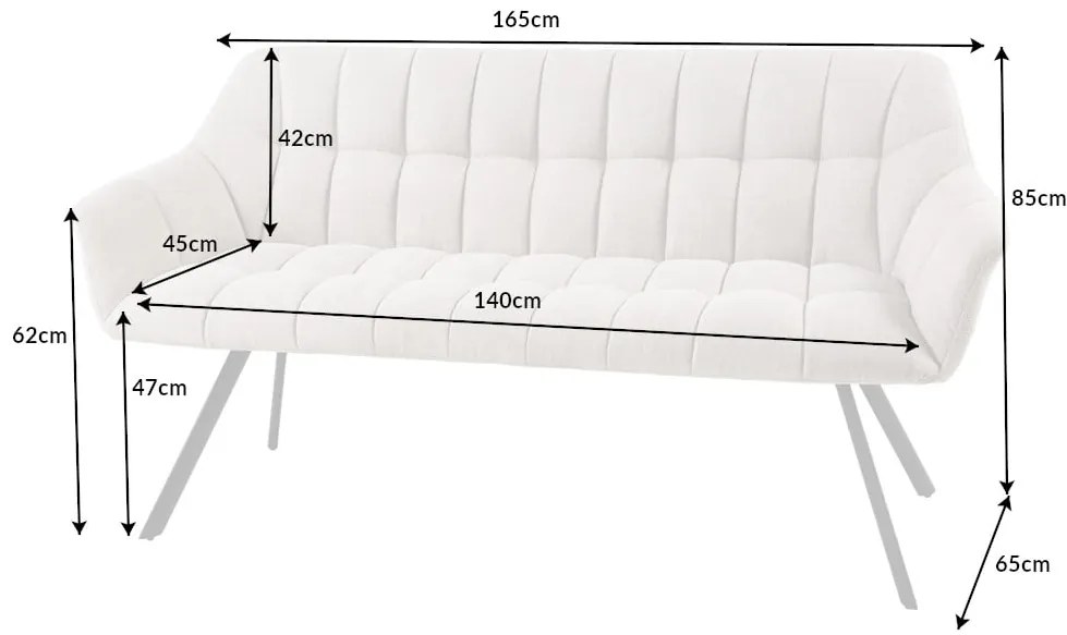 Lavička Papillon 165cm champagne béžová