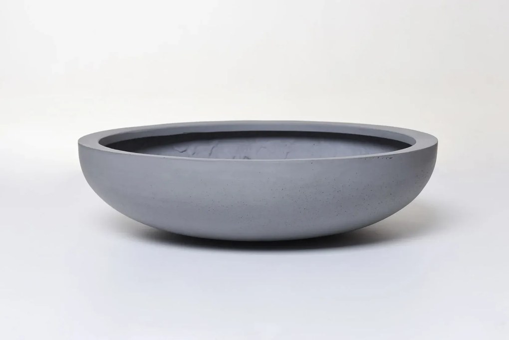 Okrasná miska PLANA, sklolaminát, Ø 34 cm, beton sivá
