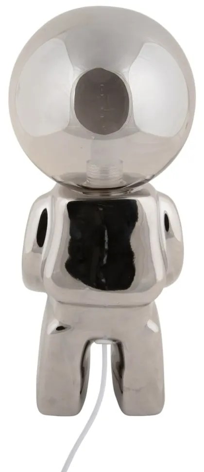 LED stmievateľná stolová lampa v striebornej farbe so skleneným tienidlom (výška 27 cm) Ross – Leitmotiv