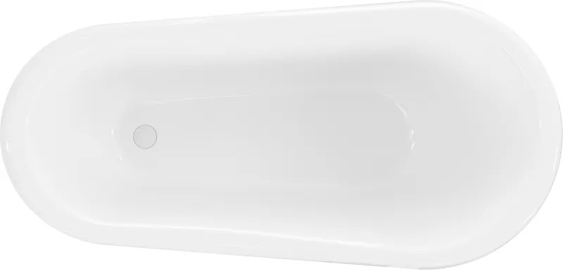 Mexen Retro, voľne stojaca vaňa 150 x 73 cm, biela, biele nohy, 53251507300-20