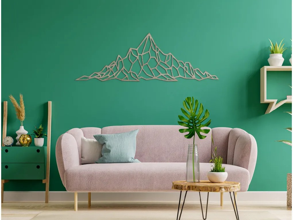 drevko Polygonálny obraz na stenu Panoráma Hôr Rozmer obrazu: 15 x 44,5 cm, Farba dekorácie: Čierna