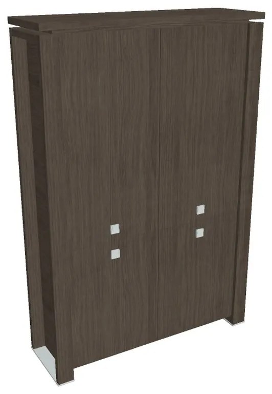 Vysoká skriňa Verno+ 140 x 46 x 210 cm, delená, dub antracit