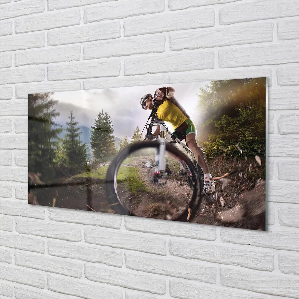 Nástenný panel  Cloud na horskom bicykli 100x50 cm