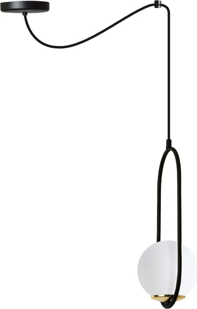 Závesné svietidlo Florence Spider, 1x biele sklenené tienidlo, b/g, U