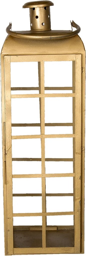 Zlatá kovová lampáš Simply na zavěšení- 17 * 17 * 60 cm