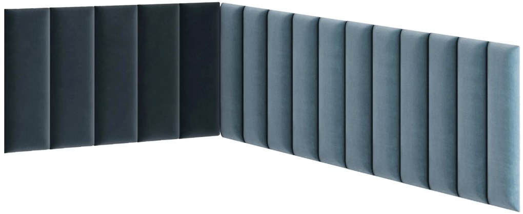 Čalúnený nástenný panel QUADRATTA 20x50 cm, modrý Farba: Modrá