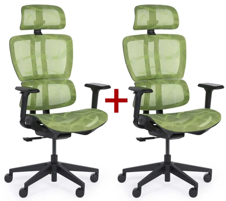 Kancelárska stolička NICO 1+1 ZADARMO, zelená