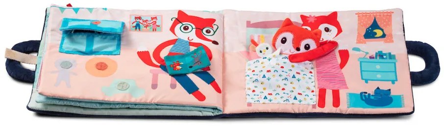 Lilliputiens - textilná didaktická knižka - Dobrú noc, líška Alice