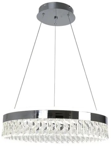 LED Stmievateľný luster na lanku LED/90W/230V 3000-6500K chróm + diaľkové ovládanie