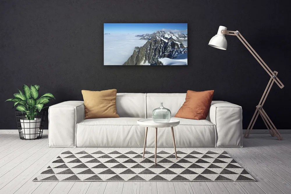 Obraz na plátne Hora hmla krajina 125x50 cm