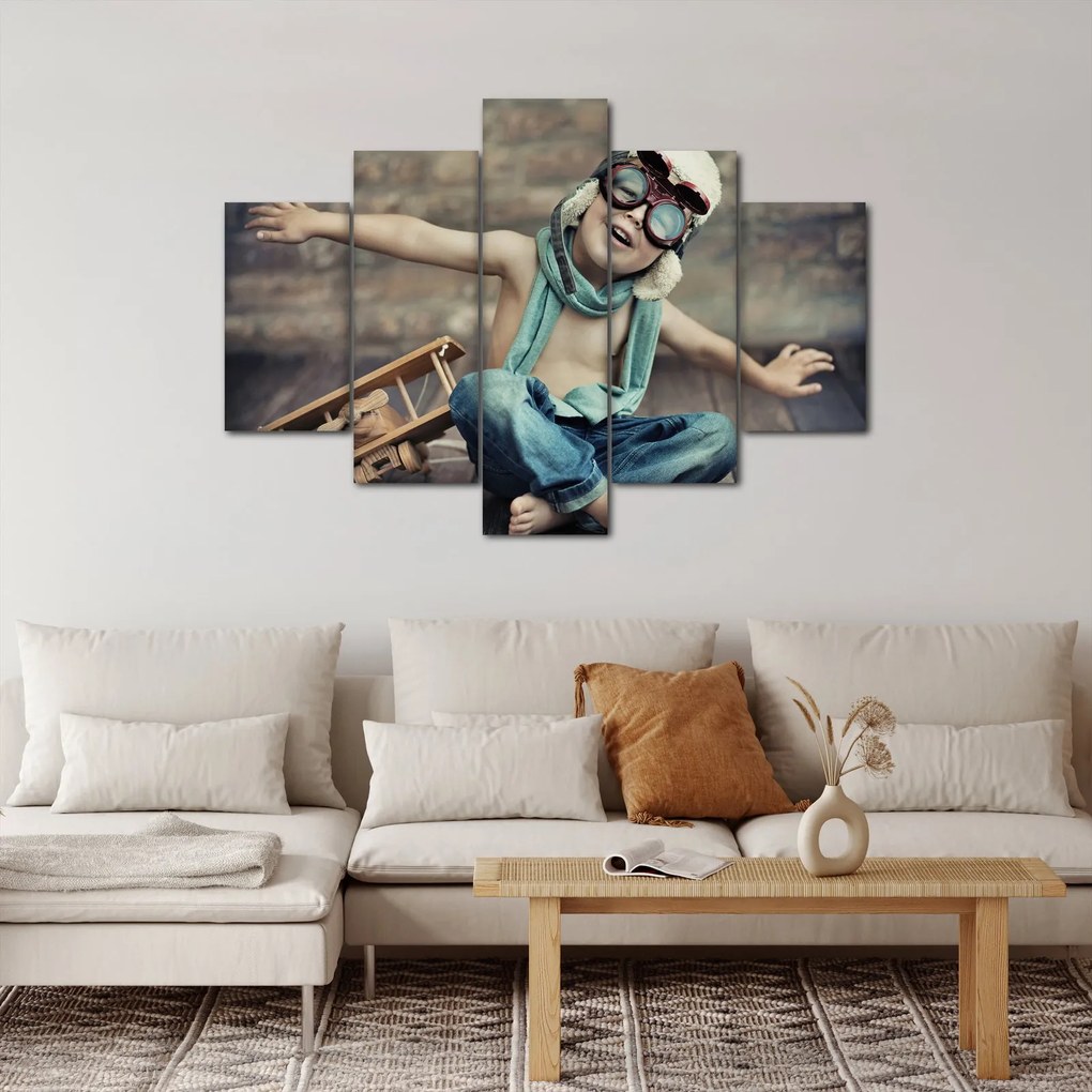 Obraz - Mladý letec (150x105 cm)