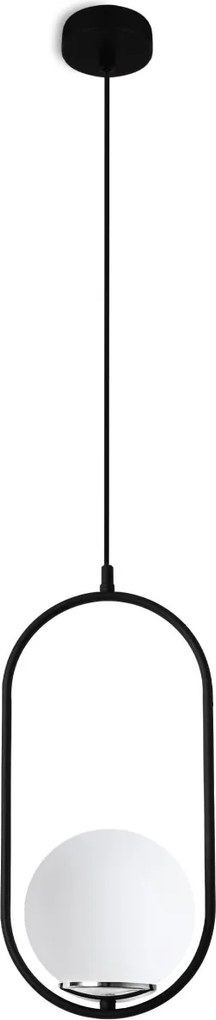 Závesné svietidlo Florence, 1x biele sklenené tienidlo, b/ch, U