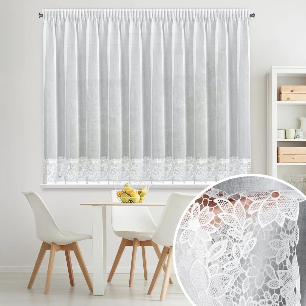 ZÁCLONA NA PÁSKE ARTEMIDA 350X155 CM BIELA
