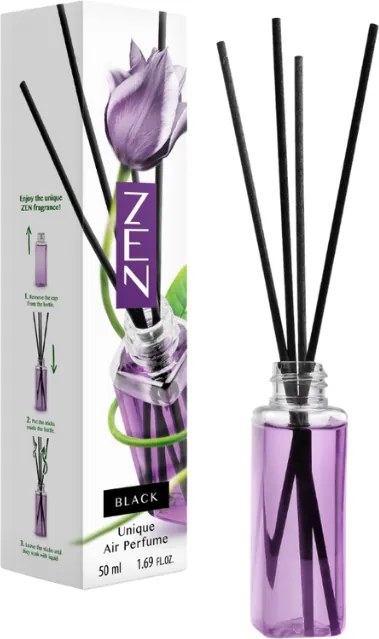 Tyčinkový aroma difuzér ZEN BLACK 50 ml