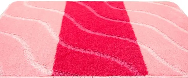 Sada kúpeľňových koberčekov FIORI ružová, pruhy / vlny