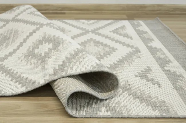 Šnúrkový koberec Berg 28364/34 Aztec Romby - sivý / krém