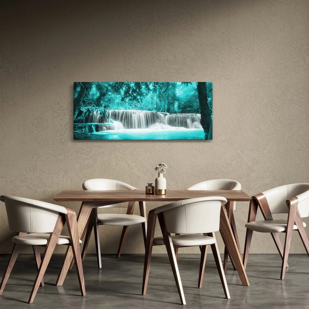 Obraz - Modrý vodopád (120x50 cm)
