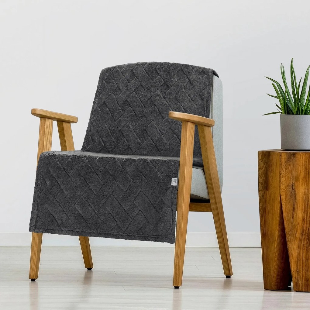 DEKA Z MIKROFLANELU CARO 70X160 CM SIVÁ