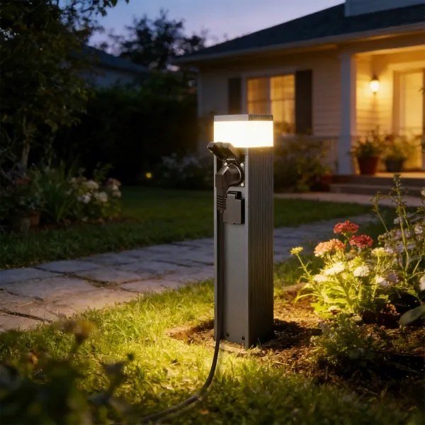 Brilagi -Vonkajšia lampa so 2 zásuvkami SCHUKO PILLAR 1xG9/11W/230V IP44 antracit