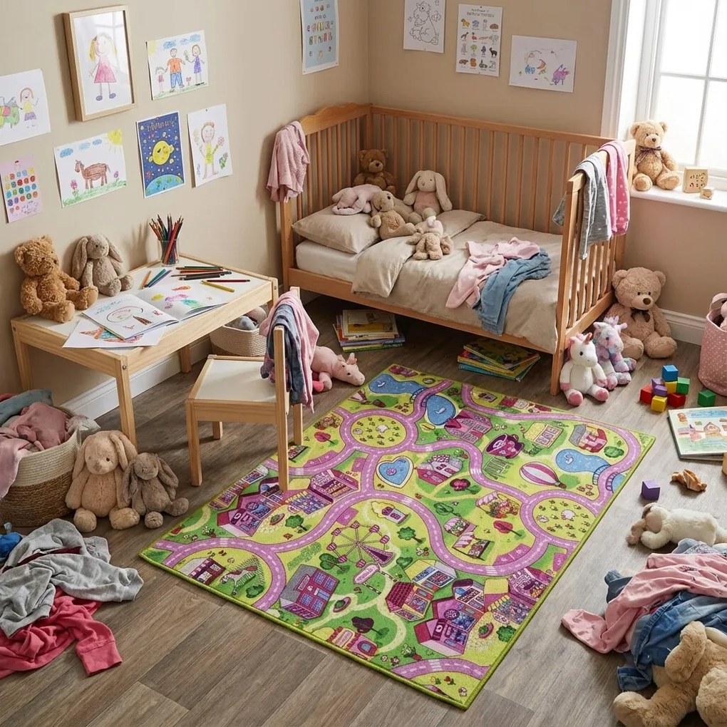 Associated Weavers, Detský kusový koberec cesty Sweet Town, 95x133, viacfarebná, detská izba