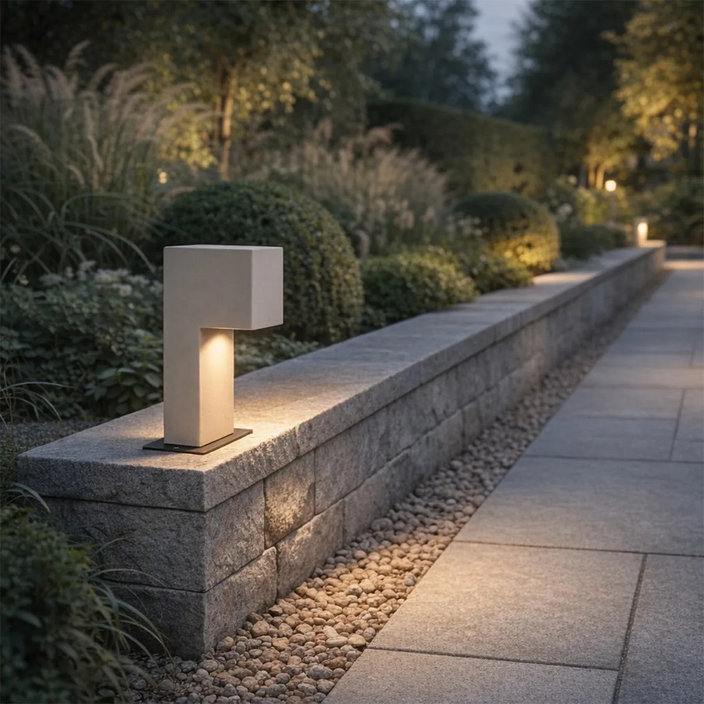 Moderný vonkajší stĺpik sivý 35cm IP44 - Pompei