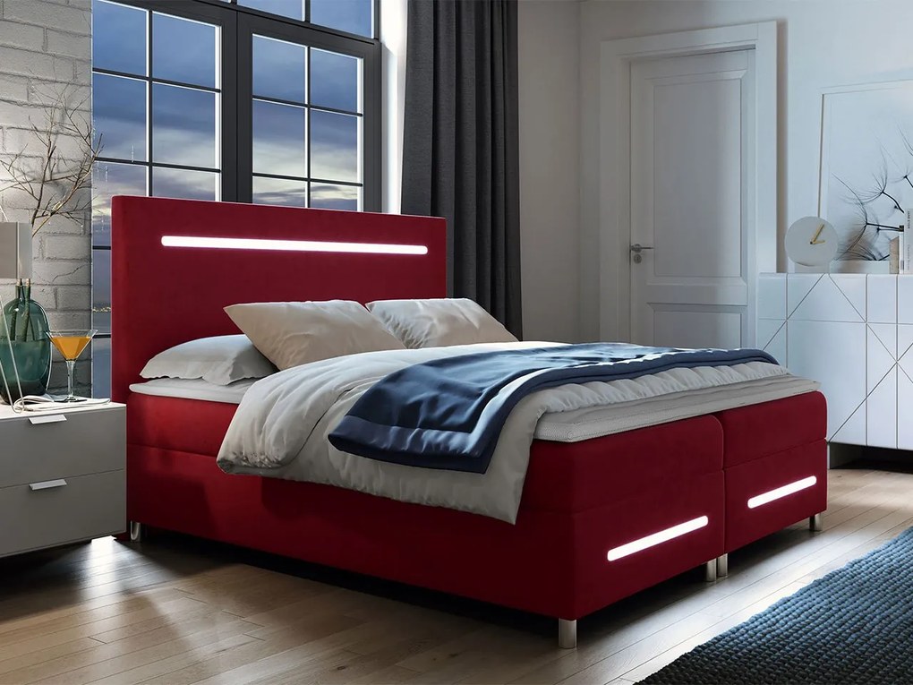 Kontinentálna posteľ Trunida LED, Rozmer postele: 140x200, Dostupné poťahy: Fresh 08