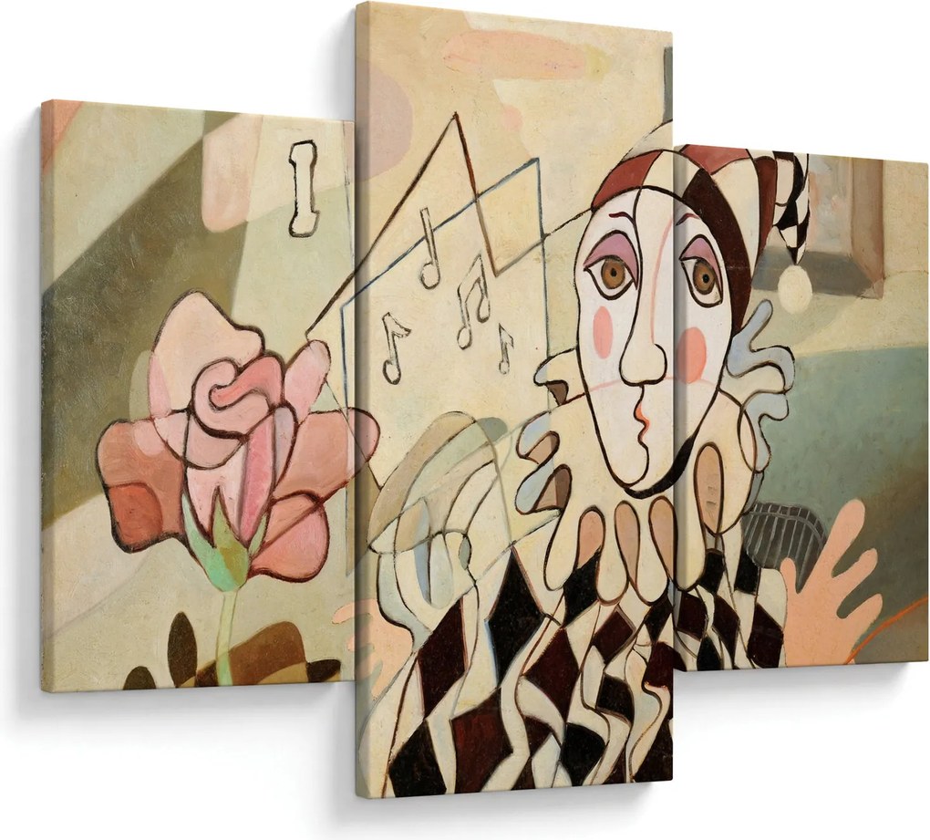 Obraz - Kubizmus - harlequin and rose (90x60 cm)