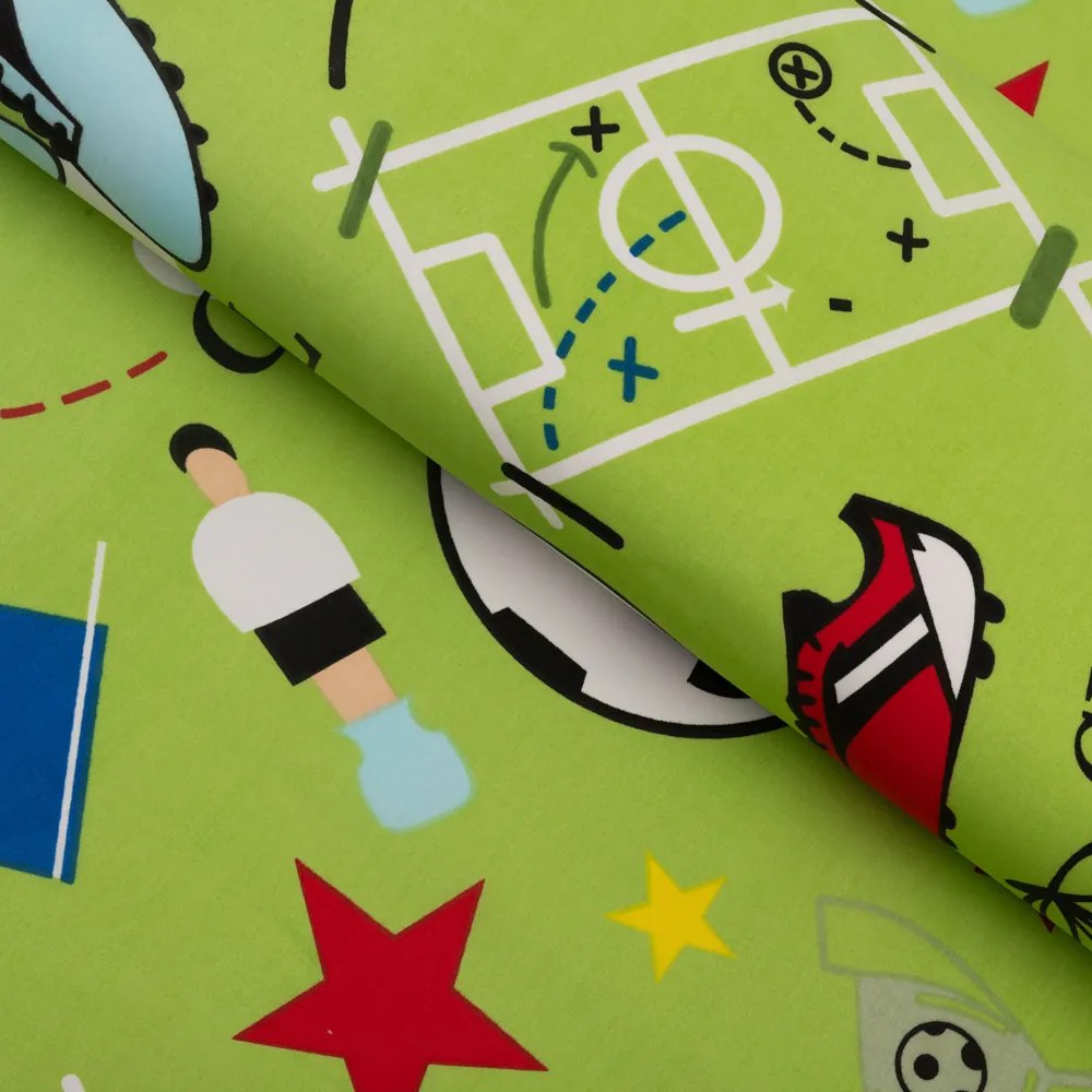 Biante Detský bavlnený okrúhly obrus Sandra SA-645 Futbal to je hra - na zelenom Ø 40 cm